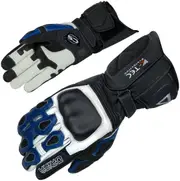 Orina Force Motorcycle Gloves, black-white-blue, Size 3XL for Men Black White Blue