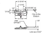 STB Casement Window Operator, Left Hand, Mechanism Only, Dyad, Link Offset Up