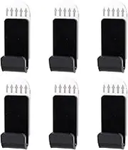 Zerodis Record Wall Mount Elegant Acrylic Display Shelves for Book Magazines, Set of 30 Hooks Adjustable Height for Various Sized Records, Punch Floating Shelf for Music Lovers and (Black)