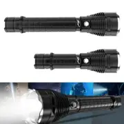 Underwater Torch Diving Flashlight Long Flashlight Aluminum Alloy Black
