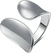 [GWSGSFAS] Silver Unique Simple Ring For Women Jewelry Finger Open Vintage Handmade Ring Allergy For Party Birthday Gift