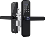 Smart Lock, Tuya Door Locks Biometric Fingerprint Locker Hotel Smart Entry Home Handle App Unlock Digital Intelligent Lock,for Bedroom Hotel Office Apartment(Latch) FANDIAO