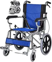 Multifuctional Manual Wheelchair,Lightweight Transport Chair,Lightweight Wheelchair,Durable Wheelchairs,Portable and Folding (Color : A)