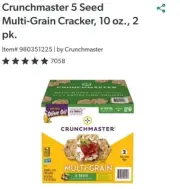 Crunchmaster 5 Seed Multi-Grain Cracker with Olive Oil (10 oz.)
