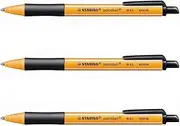 Stabilo Pointball Retractable Ballpoint Pen 0.5mm Black (Pack of 3)