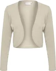 [KAFFE] Women's Long Sleeve Bolero Short Shoulder Jacket Open Front Shrugs
