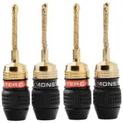 8Pcs Pin Copper Wire Braided Banana Plug Connector HIFI Speaker Cable Connector