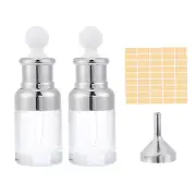 1 oz Clear Eye Dropper Bottle for Essential Oils, High Round Caps, Silver