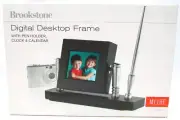 Brookstone Digital Desktop 3.5" Frame - Pen Holder, Clock & Calendar 1000 Photos