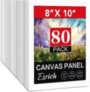 80-Pack 8x10 Pre-Primed Cotton Canvas Boards: Perfect for All Painting Styles