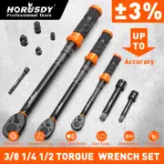 HORUSDY 1/4''/3/8''/1/2'' Drive Torque Wrench Set Click Torque Wrench Adjustable