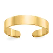 14K Yellow Gold Adjustable Polished Band Toe Ring