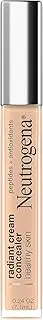 Neutrogena Healthy Skin Radiant Brightening Cream Concealer with Peptides & Vitamin E Antioxidant, Lightweight Perfecting Concealer Cream, Non-Comedogenic, Ecru Light 02 with cool undertones, 0.24 oz