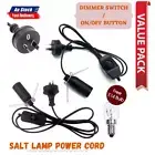Salt Lamp Power Cord Himalayan 1.8m Dimmer or ON/OFF Button with FREE Bulb