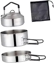 QSTDGVPW Cooking Gear Cooking Set Camping Pot Frying Pan Kettle Camping Cooker Set for Barbecue