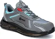 [Hogent] Steel Toe Shoes Men's Women's Non-Slip Wear Resistant Work Safety Shoes Indestructible Steel Safety Shoes for Industrial Construction Lightweight Wide Steel Toe Composite Toe Shoes