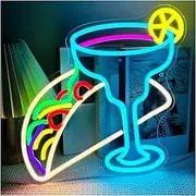 Sign Lamp Taco And Tequila Neon Sign For Wall Decor LED Light For Mexican Restaurant Party Kitchen Bar Home USB Powered 36cm×34cm