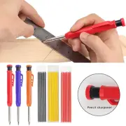 Carpenter Pencil Set Leads Built-in Sharpener For Carpenter Scriber Arch Tool