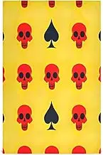 RPLIFE Skull Red Black Spade Yellow Dish Towels for Drying Dishes, 28x18 Decorative Kitchen Cooking Towels