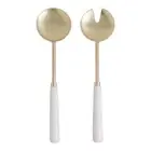 Amalfi Salad Servers Set of 2 Marble and Stainless Steel Serving Spoon and Fork