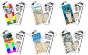 Cozumel FootWhere® Souvenir Zipper-Pulls 6 Piece Set. Made in USA