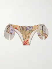 [Zimmermann] Zimmermann - Coco Metallic Floral-print Bikini Briefs - Beige - 1 1 Neutrals