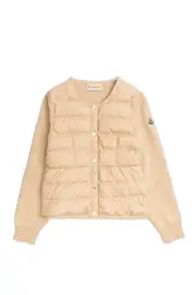 Moncler Enfant Padded Logo Patch Jacket 8Y,6Y,10Y Nude