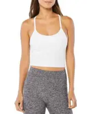 Beyond Yoga L45454 Cloud White Spacedye Slim Racerback Cropped Tank Size S