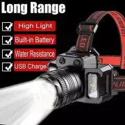 1000LM LED Headlamp Rechargeable Headlight Zoomable Head Torch Lamp Flashlight