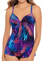 MIRACLESUIT CALIENTE TROPICA MARINA TANKINI TOP BOTTOMS SWIMSUIT 2 PC SET SZ 8
