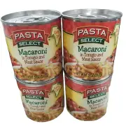 Lot 4 Pasta Select Mac'N Beef, Macaroni With Beef In Tomato Sauce 7.5 oz Cans