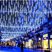 Solar LED Meteor Shower Rain Lights Holiday String Lights Waterproof Garden L...
