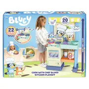 Bluey Cook with Chef Bluey Cook and Clean Kitchen Playset