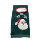 Vintage Christmas Fingertip Towel Embroidered Applique Santa Claus Happy Face