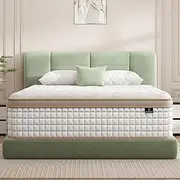 Queen Size Mattress [Upgraded Strengthen], 14 Inch Gel Memory Foam Hybrid Queen Mattress in a Box with Independent Pocket Spring, Extra Edge Support, Medium Firm, Back Pain Pressure Relief