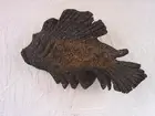 Lava Stone Fish Sculpture Rustic Art Cabin Decor Ocean Beach House Wall Hanging