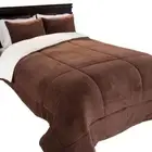 Unbranded Comforter Set 92" x 104" King-Size Solid Color Polyester Brown 3-Piece