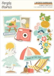Summer Snapshots Layered Chipboard- (Pack of 3)