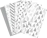 JarThenaAMCS 120 Sheets Christmas Tissue Paper Silver Xmas Tree Snowflake Reindeer Gift Wrapping Paper Decorative Art Paper for Party DIY Crafts Supplies, 14 x 20 Inch