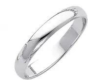 [JewelryWeb] 14k White Gold 3mm Plain Wedding Band Ring Jewelry for Women - Ring Size Options: 10 10.5 11 11.5 12 4 4.5 5 5.5 6 6.5 7 7.5 8 8.5 9 9.5
