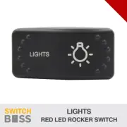 Lights LASER ETCHED Horizontal Rocker Switch Red LED 12v 24v On-Off Toggle