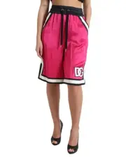 Dolce & Gabbana Silk Shorts with Side Stripes Women Pink