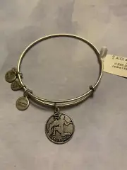 Alex and Ani Zodiac AQUARIUS Women's Charm Bangle Bracelet - Rafaelian Silver
