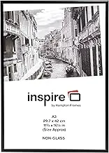 Hampton Frames BACKLOADER Poster Certificate Photo Frame Acrylic (Non Glass) Black A3 (30x42cm) BLR3042BLK, 30x42cm a3