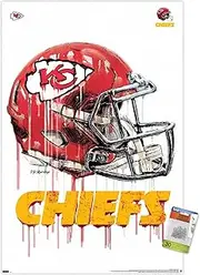 Trends International NFL Kansas City Chiefs - Drip Helmet 20 Wall Poster with Push Pins