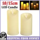 Large Flameless LED Pillar Candles Battery Operated Realistic Flickering Candle