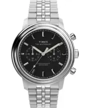 New Timex Silver Mens Chronograph Watch Waterbury Metropolitan TW2Y23400