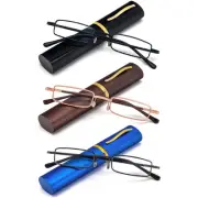 3 Pack Slim Pen Reading Glasses Small Tube Stylish Readers for Men Women Spri...