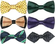 [kilofly] Pre-tied Adjustable Boys Baby Neck Bow Ties Mixed Value Pack, Set of 6