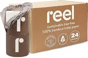 [REEL] Premium Bamboo Toilet Paper - 24 Rolls of Toilet Paper - 3-Ply Made from Tree-Free, 100% Bamboo Fibers - Eco-Friendly and Zero Plastic Packaging